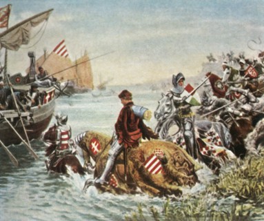 Sigismund is rescued after the battle of Nicopolis,1396
