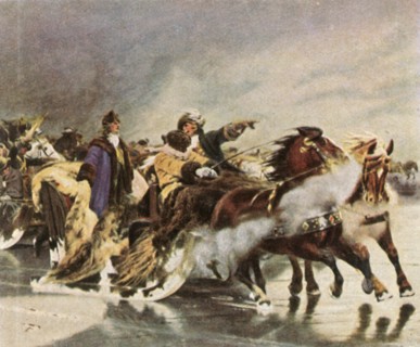 The Great Elector crossing the Curonian Lagoon, January 1679