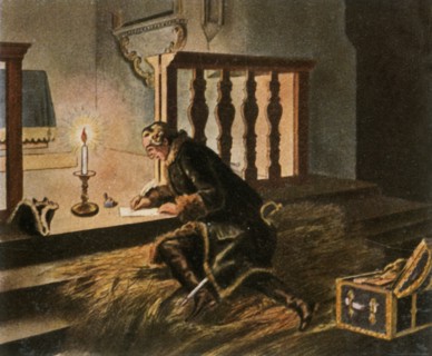 Frederick II in the village church at Elsnig,