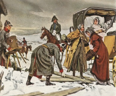 Queen Louise on the flight to Memel, 5 January 1807