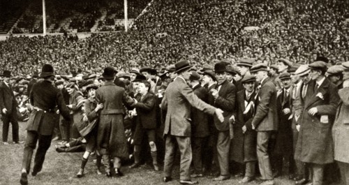 The first FA Cup Final is held at the new Wembley Stadium in London, 28 April 1923