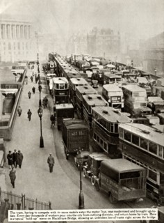 Traffic jam on Blackfriars Bridge, London