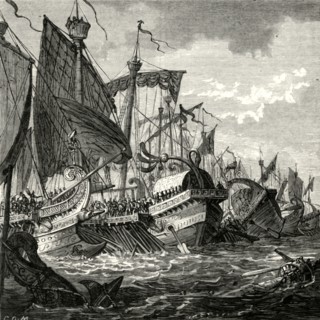 'The Naval Battle Off Cape Pelorus',1890
