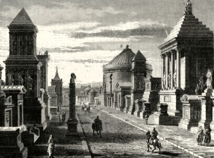'The Appian Way at Rome (restored)',1890