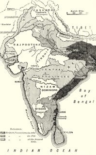 'Map of India, Showing the British Possessions in 1780