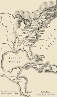'Map of North America, Illustrating the American War of Independence'