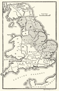 'Map of England, Showing Anglo-Saxon Kingdoms and Danish Districts'