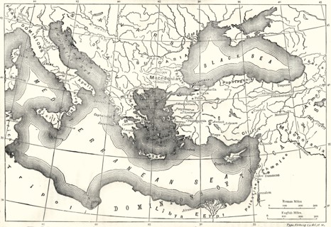 'Map of the Byzantine Empire in the Ninth Century',1890