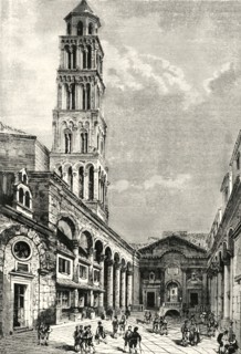 'View in Spalatro, Showing the Campanile and the Peristyle of the Palace of Diocletian'