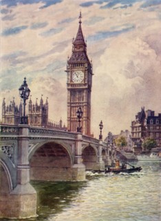 'Westminster Bridge and Big Ben', c1948