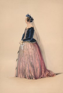 Guest in costume for Queen Victoria's Bal Costumé, May 12 1842, (1843).  Creator: John Richard Coke Smyth.