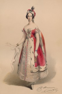 Guest in costume for Queen Victoria's Bal Costumé, May 12 1842, (1843).  Creator: John Richard Coke Smyth.
