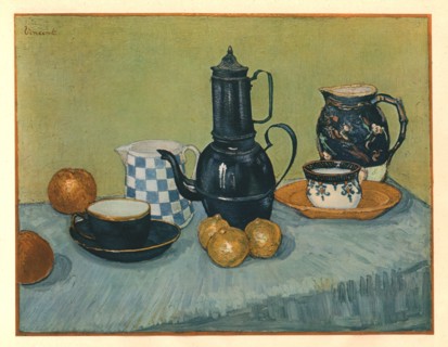 'Still Life with Blue Enamel Coffeepot, Earthenware and Fruit', May 1888, (1947). Creator: Vincent van Gogh.