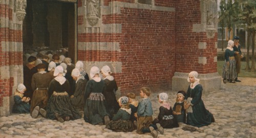 'High Mass at a Fishing Village on the Zuyder Zee, Holland', 1876, (c1930).  Creator: George Clausen.
