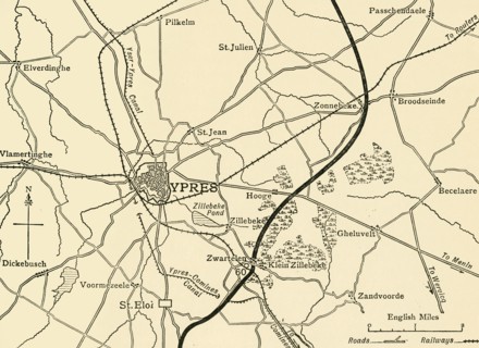 German positions near Ypres, Flanders, First World War, 1915, (c1920). Creator: Unknown.
