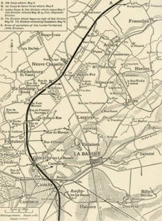 'Map illustrating the Operations of the First Army...', First World War, 1915, (c1920). Creator: Unknown.