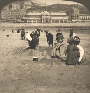 'On the beach at Llandudno, Wales', 1894.  Creator: Works and Sun Sculpture Studios.