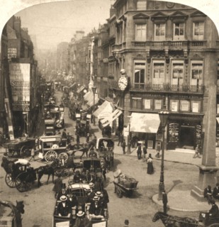 'Fleet Street, London', 1896.  Creator: Works and Sun Sculpture Studios.