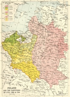'Poland and the Partitions of 1772, 1793 & 1795', (c1920). Creator: John Bartholomew & Son.