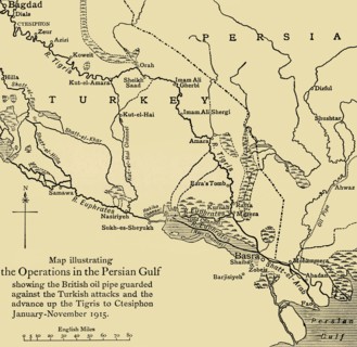 British oil pipeline in the Middle East, First World War, 1915, (c1920). Creator: Unknown.