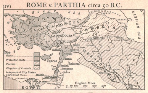 'Rome v. Parthia, circa 50 B.C.', c1915.  Creator: Emery Walker Ltd.