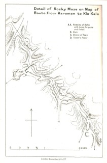 'Detail of Rocky Maze on Map of Route from Karaman to Kiz Kale', c1915.  Creator: Stanford's Geographical Establishment.