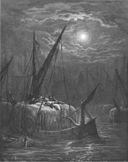 'Hayboat on the Thames', 1872.  Creator: Gustave Doré.