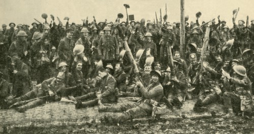 British soldiers after the Battle of St Eloi, Flanders, First World War, 27 March 1916, (c1920). Creator: Unknown.