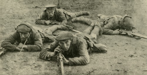 Listening for sounds from underground, Western Front, First World War, c1916, (c1920). Creator: Unknown.