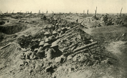 'British troops awaiting the order to attack', Western Front, First World War, c1916, (c1920). Creator: Unknown.