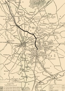 Map of Ypres, West Flanders, Belgium, First World War, (c1920). Creator: Unknown.