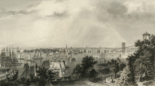 'City of New York, from Brooklyn Heights', 1874.  Creator: George R. Hall.