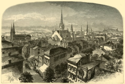'Cincinnati, View from the Carlisle Hotel', 1874. Creator: Alfred Waud.