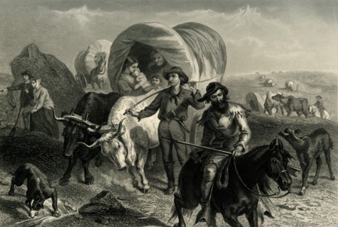 'Emigrants Crossing the Plains', c1869, (1874).  Creator: Henry Bryan Hall Jr..