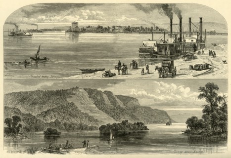 'La Crosse, and Scenery Above', 1874.  Creator: John J. Harley.