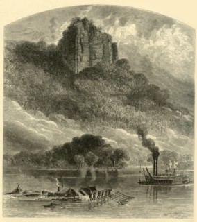 'Chimney Rock, near Fountain City', 1874.  Creator: Alfred Waud.