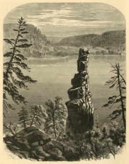 'Cleopatra's Needle, Devil's Lake, Wisconsin', 1874. Creator: Alfred Waud.