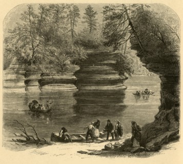 'Steamboat Rock, Wisconsin River', 1874.  Creator: Alfred Waud.