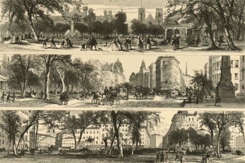 'Washington, Madison, and Union Squares', c1870. Creator: William James Palmer.