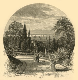 'New-York Bay, from Greenwood Cemetery', 1874.  Creator: William Hamilton Gibson.