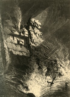 'The "Spouting Horn" in a Storm', 1872.  Creator: W. J. Linton.