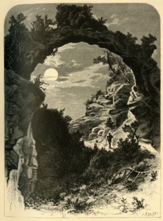 'Arched Rock by Moonlight', 1872.  Creator: A. Measom.