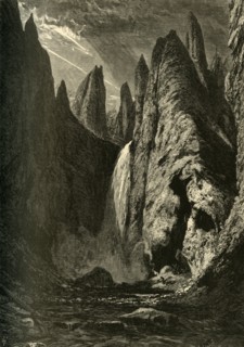 'Tower Falls', 1872.  Creator: W. J. Linton.