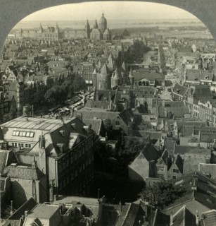 'From Zuider Kerk N.W. over Market and Weigh House to Suburbs, Amsterdam, Netherlands', c1930s. Creator: Unknown.