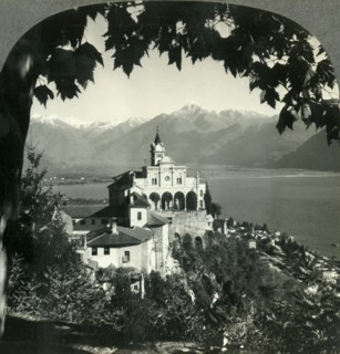 'The Pilgrimage Church of Madonna del Sasso on Lake Maggiore near Locarno, Switzerland', c1930s. Creator: Unknown.