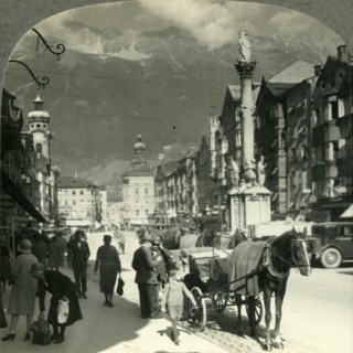 'Maria-Theresien Strasse and Pillar of St. Anne, Insbruck, Austria', c1930s. Creator: Unknown.