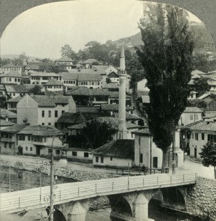 'Serajevo, Yogslavia - Scene of Murder of Crown Prince which Started Flame that Engulfed All Europe' Creator: Unknown.