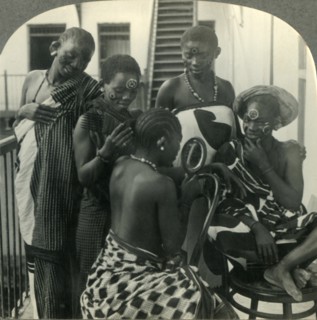 'A Beauty Parlor on  Zanzibar, Africa - Swahili women take care of their hair', c1930s. Creator: Unknown.