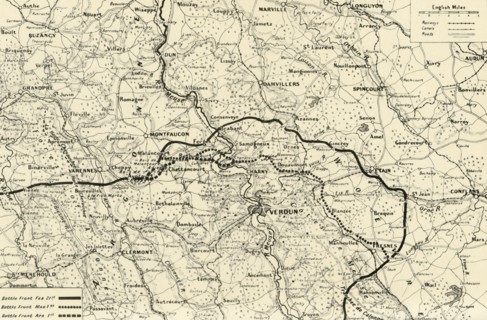 'The Battle-Fronts in the Opening Stages of the Fight for Verdun', 1916. Creator: Unknown.