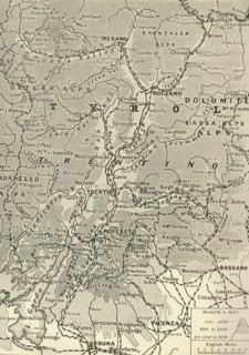 'Map of the Trentino Front', 1916. Creator: Unknown.